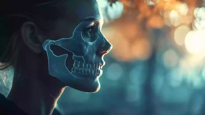 神秘骨骼透视 户外光影艺术商用素材