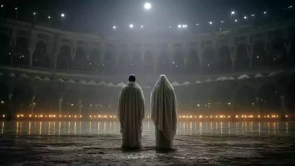 印度 宗教信仰者 清真寺前的宁静瞬间