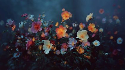 暗调梦幻花卉 艺术自然商用素材