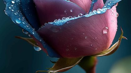 梦幻渐变玫瑰 水珠艺术商用素材