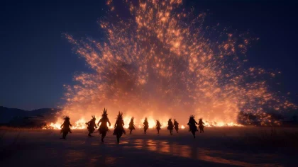 苗族・巫舞仪式・火纹跃动