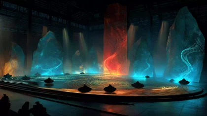 五明堂布政 礼乐华章 光柱编磬