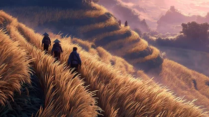 苗族・稻谷丰收・金穗满地