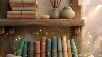 论语传家・书香门第 书架竹简