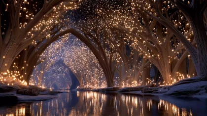 白神驯鹿角林的光河