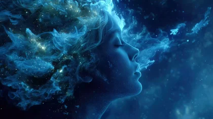 梦幻蓝调流体人像 商用艺术素材