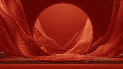 新中式红色绸缎场景 喜庆素材