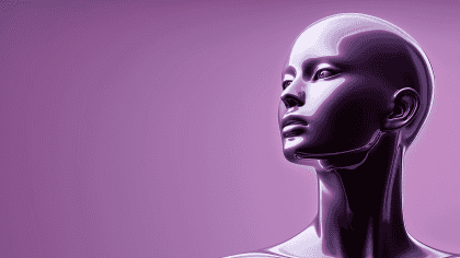 紫色未来科技人像 商用创意素材