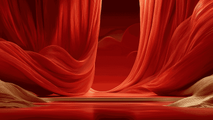 喜庆红绸质感场景 高端商用素材