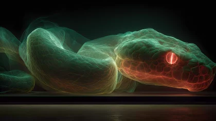 美杜莎的凝视 绿黑蛇形光影