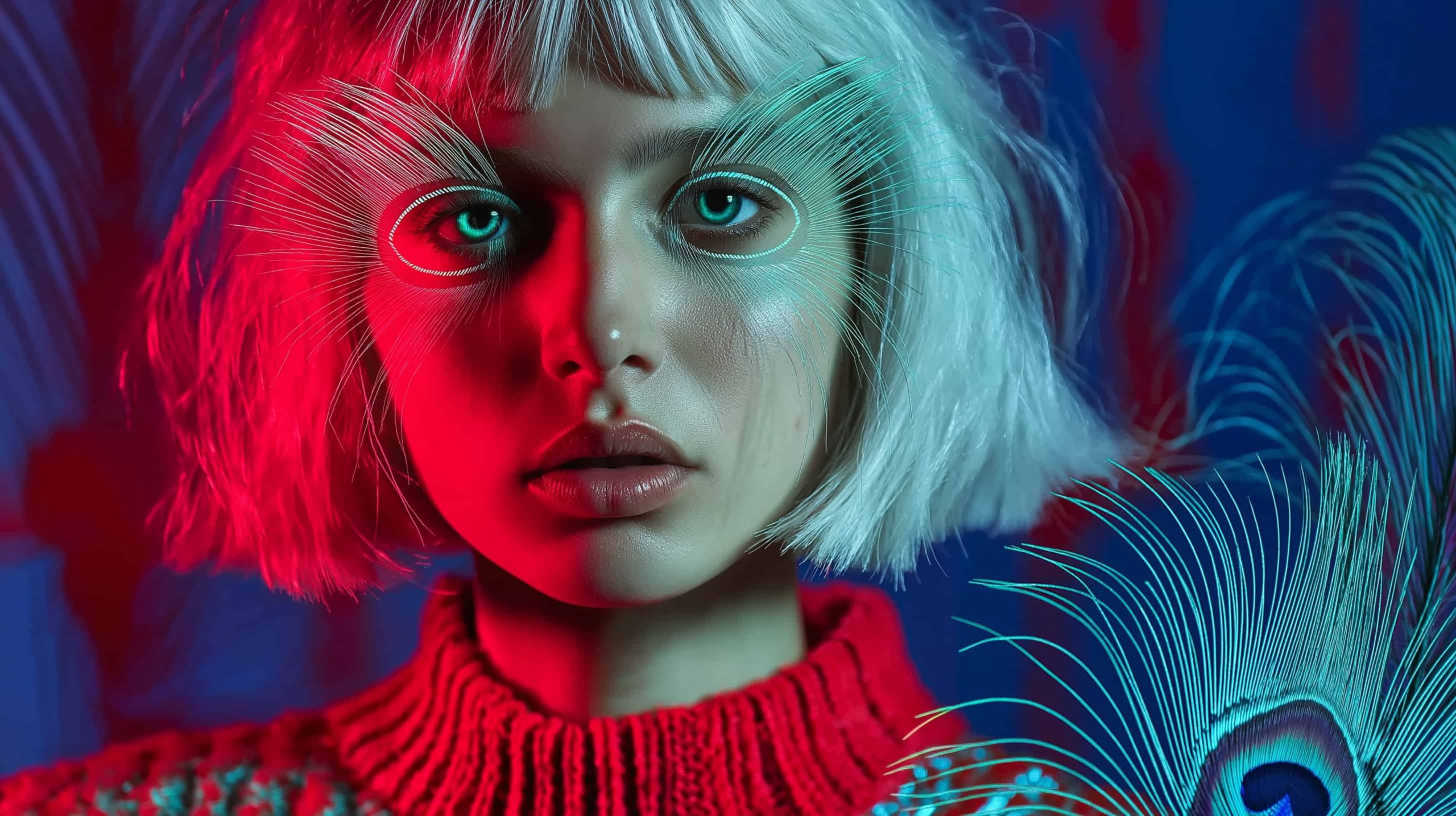 孔雀睫毛人像 商用广告宣传素材