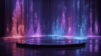 舞台背景光影展示台 科技素材