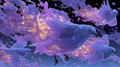 淮南王升仙・鸡犬云随