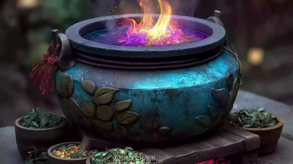 道教炼丹：药末凝丹