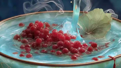 安期生授枣:仙枣献瑞