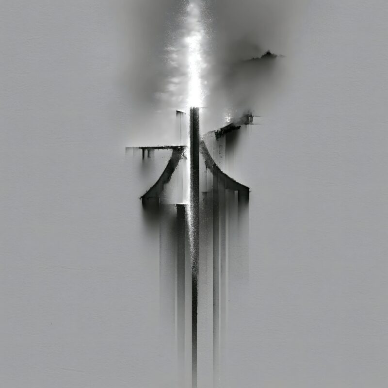 画面解读：纯黑极简画面，纤细金线勾勒象形 “水” 字，字符内部容纳暗蓝虚空，笔画拐点浮动银白光点。以一字为星系，诠释水族水书文字承载的上古宇宙图腾信仰。