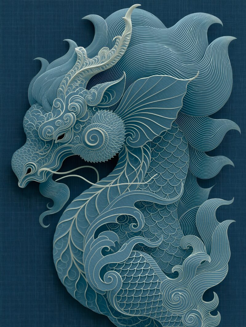 画面解读：深色背景放大银饰麒麟侧影，仅保留纤细银色轮廓，内部留白中空。轮廓边缘点缀鬃毛、鳞甲锯齿细节，银器化作承载光线的容器，线条划定光的边界。